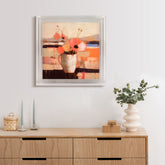 Still Life Flowers IV - High Resolution Giclee Printed Canvas Framed in Contemporary Clear Acrylic Frame